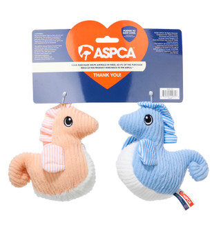 Thumbnail 3: ASPCA 2 Pk Ocean Squeaks Seahorse Dog Toys 
