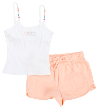 Thumbnail 1: No Comment Big Girl's 2 Pc Bead Strap Tank Short Set 