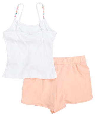 Thumbnail 2: No Comment Big Girl's 2 Pc Bead Strap Tank Short Set 