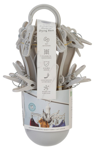 Thumbnail 2: CORE HOME Collapsible Hanging Drying Rack w/ 16 Clips 