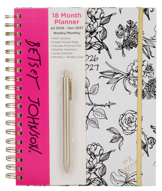 Thumbnail 1: Betsey Johnson Floral 18 Month Planner w/ Pen 