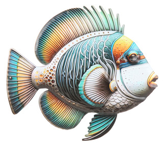 Thumbnail 1: Chesapeake Bay 12x10.5 Multicolor Tropical Fish Accent 