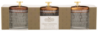 Thumbnail 1: Homestead Kitchen 3 Pk Glass Canisters w/ Acacia Lids 