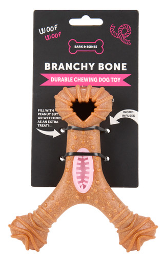 Thumbnail 1: Bark & Bones Branchy Bone Durable Chewing Dog Toy 