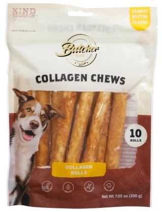 Thumbnail 1: Kind Rewards 10 Pk Peanut Butter Flavor Dog Collagen Chews 