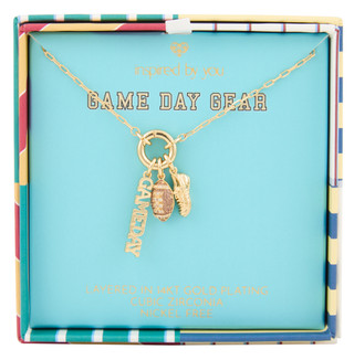 Thumbnail 1: INSPIRED BY YOU Game Day Gold Plated Football Charm Necklace  