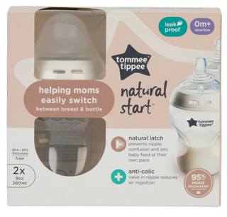 Thumbnail 1: Tommee Tippee 2 Pk Natural Start Baby Feeding Bottles 