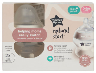 Thumbnail 1: Tommee Tippee 2 Pk Natural Start Baby Feeding Bottles 
