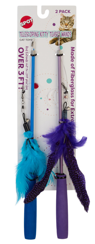Thumbnail 1: Spot 2 Pk Telescoping Kitty Teaser Wands 