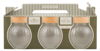 Thumbnail 1: Homestead Kitchen 3 Pk Glass Jars w/ Oakwood Lids 