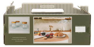 Thumbnail 2: Homestead Kitchen 3 Pk Glass Jars w/ Oakwood Lids 