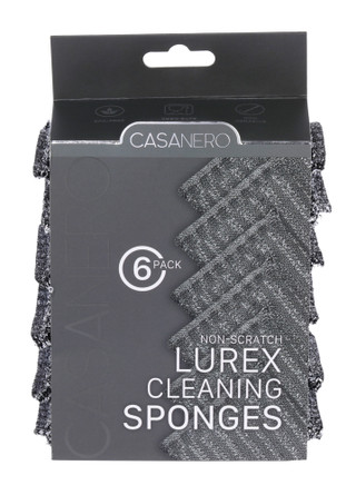 Thumbnail 1: CASANERO 6 Pk Non-Scratch Lurex Cleaning Sponges 