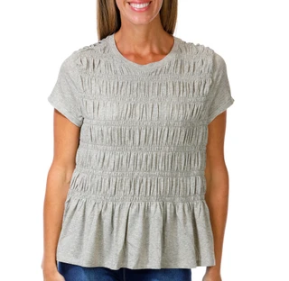 Thumbnail 1: BUNULU Women's Short Sleeve Smocked Peplum Top 