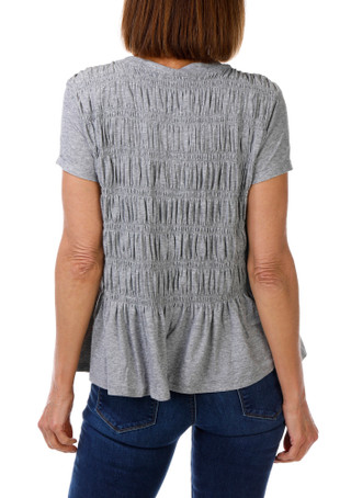 Thumbnail 2: BUNULU Women's Short Sleeve Smocked Peplum Top 
