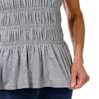 Thumbnail 3: BUNULU Women's Short Sleeve Smocked Peplum Top 