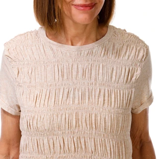 Thumbnail 4: BUNULU Women's Short Sleeve Smocked Peplum Top 