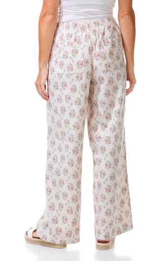 Thumbnail 2: Pink Rose Juniors Floral Wide Leg Pants 