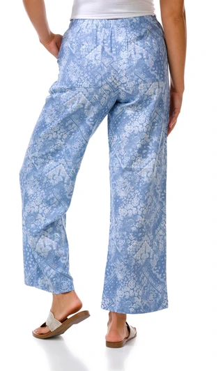 Thumbnail 3: Pink Rose Juniors Floral Print Wide Leg Pants 