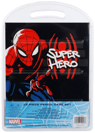 Thumbnail 2: Marvel 10 Pc Spider-Man Pencil Case Set 