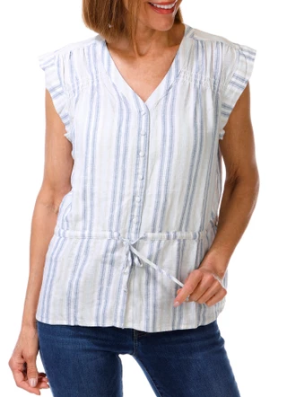 Thumbnail 1: Coral Bay Petlte Sleeveless Yard Stripe Top 