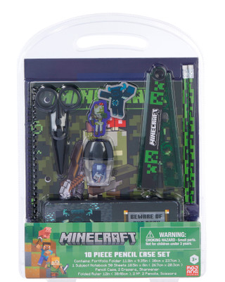 Thumbnail 1: Minecraft 10 Pc Minecraft Pencil Case Set 