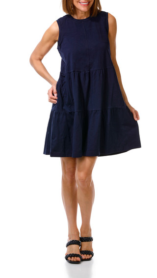 Thumbnail 1: DKNY Sleeveless Knit Tiered A-Line Dress 
