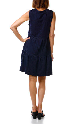 Thumbnail 3: DKNY Sleeveless Knit Tiered A-Line Dress 