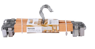 Thumbnail 1: Kensie 10 Pk Wooden Bottom Hangers 