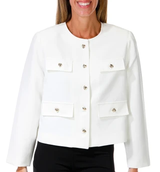 Thumbnail 1: Express Women's Collarless Cropped Blazer 