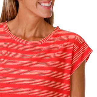 Thumbnail 2: Democracy Women's Embroidered Stripe Cap Sleeve Top 