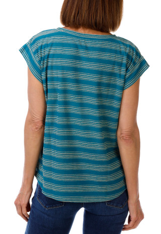 Thumbnail 2: Democracy Cap Sleeve Scoop Neck Stripe Knit Top 