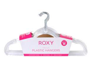 Thumbnail 1: ROXY 18 Pk Slim Plastic Hangers 