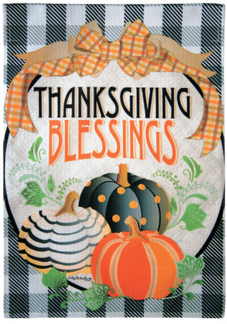 Thumbnail 1: Carson Home Accents Thanksgiving Blessings Harvest Flag Home Accent  