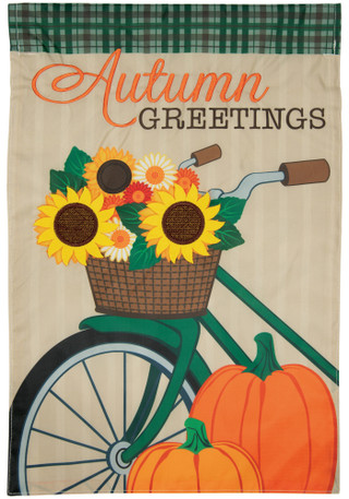 Thumbnail 1: Carson Home Accents Autumn Greetings Harvest Flag Home Accent  