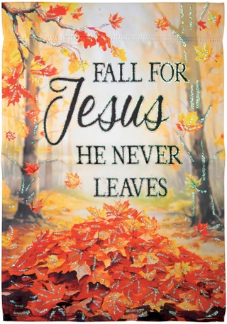 Thumbnail 1: Carson Home Accents Glitter Fall For Jesus Harvest Flag Home Accent  