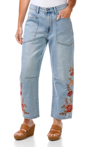 Thumbnail 1: Driftwood Women's Becky Barrel Jeans 