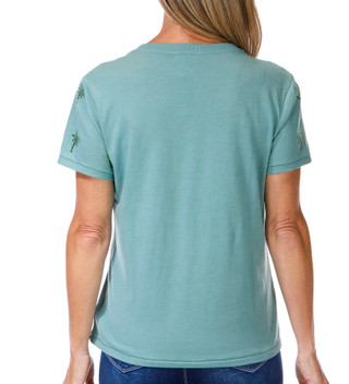 Thumbnail 2: Wild Fox Women's Embellished Palm Tree V-Neck Top 