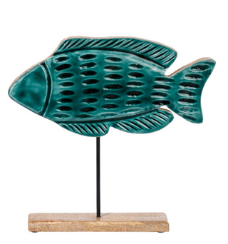 Thumbnail 1: Sagebrook Home 14x14 Fish on Base Home Accent 