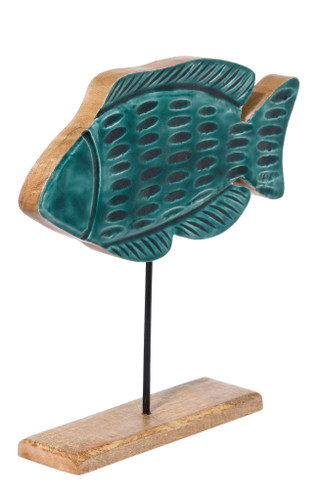 Thumbnail 3: Sagebrook Home 14x14 Fish on Base Home Accent 