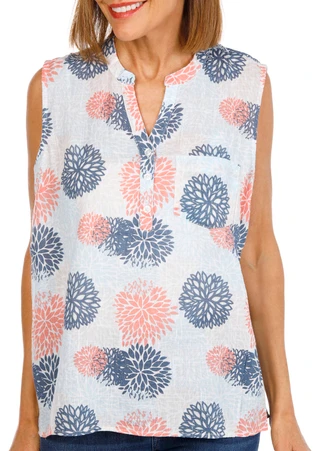 Thumbnail 1: Dash Women's Sleeveless Button Neck Top 