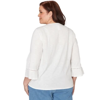 Thumbnail 4: Alfred Dunner Plus 3Q Sleeve Embroidered Butterfly Top  