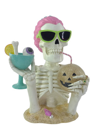 Thumbnail 1: Magical Season 12 in Resin Tropical Skeleton Bust Halloween Home Accent 
