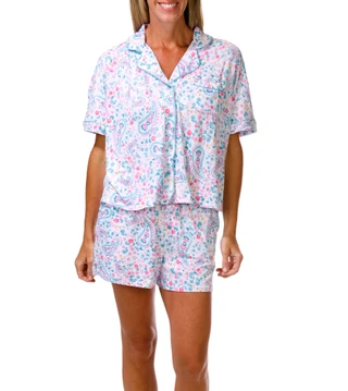 Thumbnail 1: JACLYN Women's 2 Pc Pajama Shorts Set 