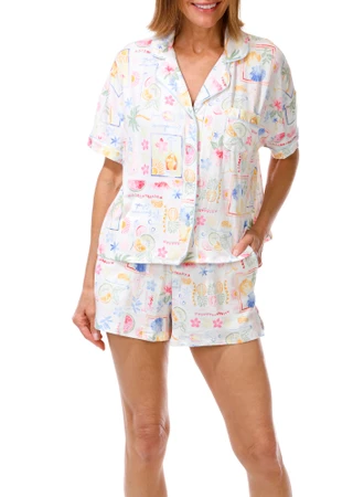 Thumbnail 1: JACLYN Women's 2 Pc Pajama Shorts Set 