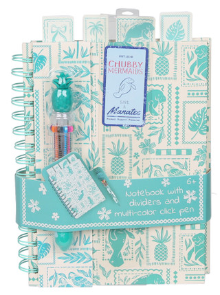 Thumbnail 1: Chubby Mermaids Manatee Patchwork Spiral Notebook 