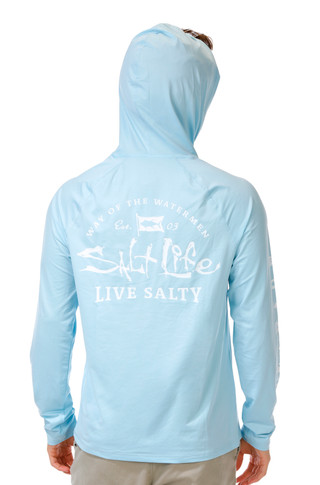 Thumbnail 1: Salt Life Men's Outdoor Live Salty Long Sleeve Graphic Hoodie 