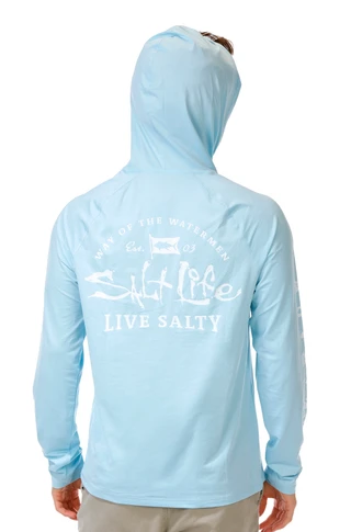 Thumbnail 1: Salt Life Men's Outdoor Live Salty Long Sleeve Graphic Hoodie 