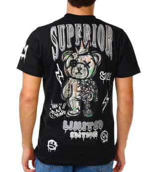 Thumbnail 1: Greatful Revolution Men's Superior Dead Bear Applique Graphic Tee 