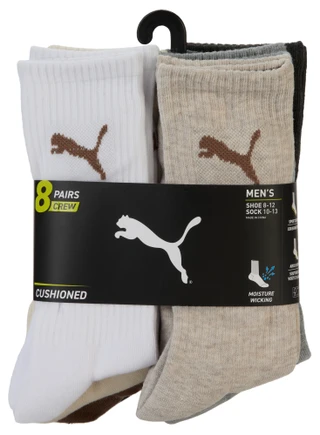 Thumbnail 1: Puma Men's 8 Pk Cushioned Crew Socks 