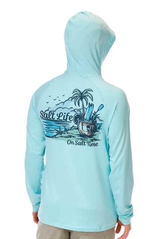 Thumbnail 2: Salt Life Men's Outdoor Logo Long Sleeve Graphic Hoodie 